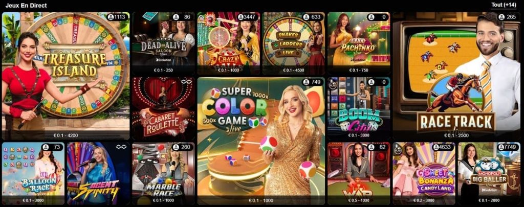 Gratowin Casino jeux live