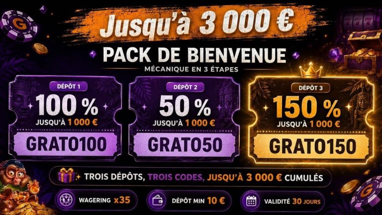 GratoWin Casino pack bienvenue